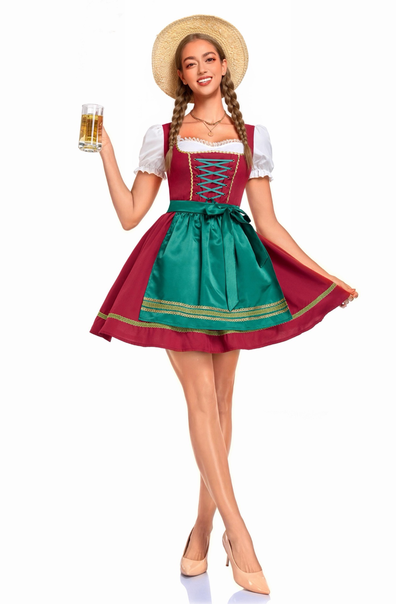 German Oktoberfest Dirndl Costume Munich Traditional Farmhouse Folk Dress